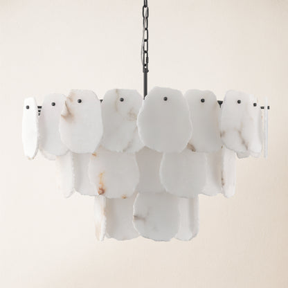 Moira Alabaster Multi-Tier Round Chandelier 81cm D