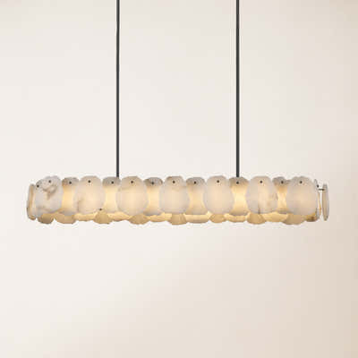 Moira Alabaster Oval Chandelier 58"W
