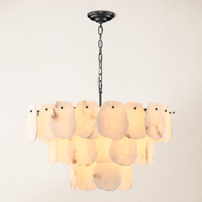 Moira Alabaster Multi-Tier Round Chandelier 81cm D