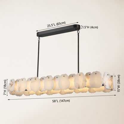 Moira Alabaster Oval Chandelier 147cm W
