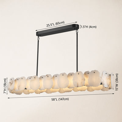 Moira Alabaster Oval Chandelier 147cm W