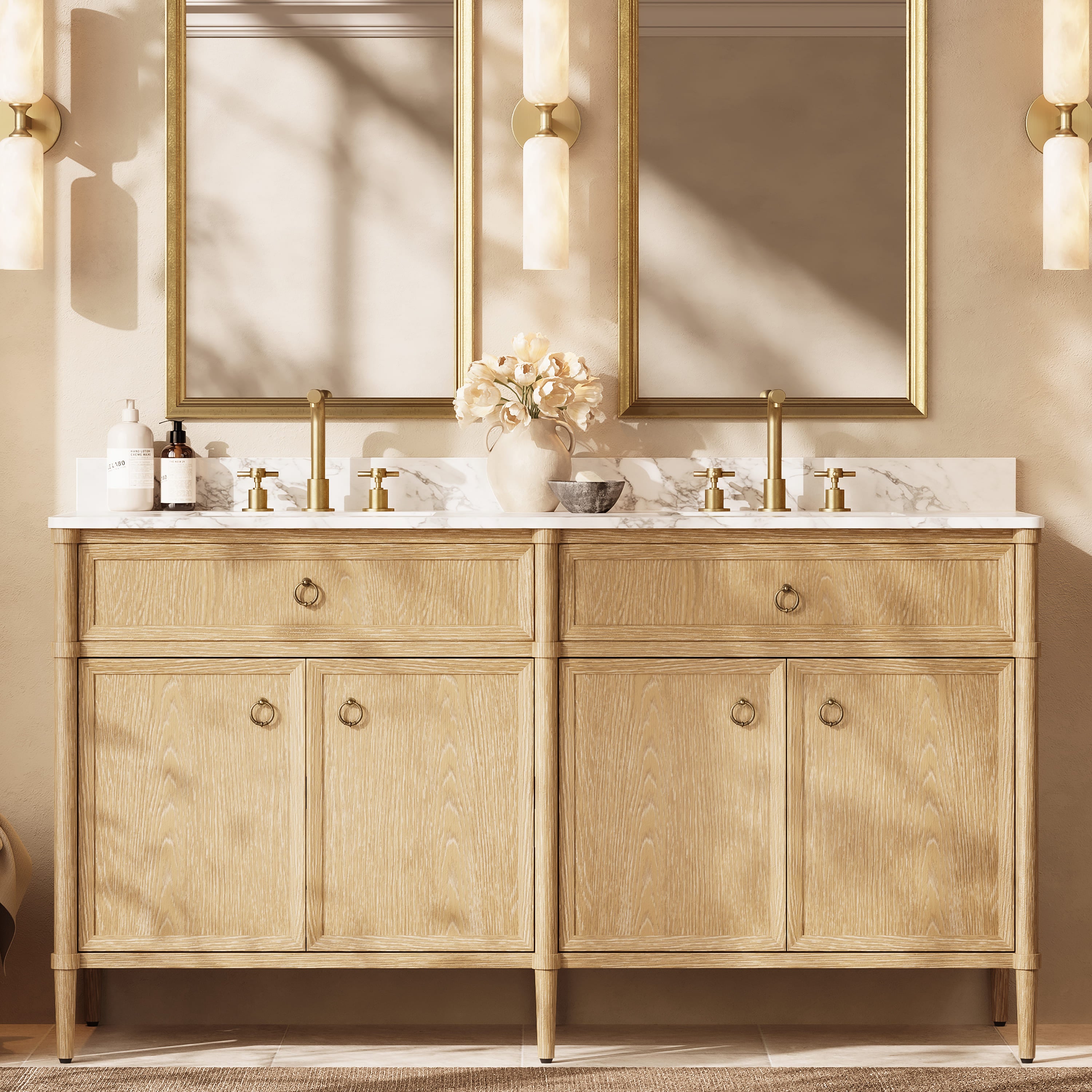 Maison Double Bathroom Vanity 63"W