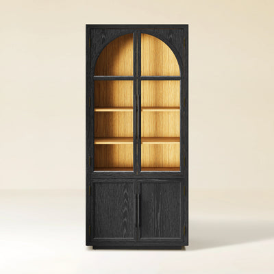 Aurae Arched Bookcase with Cabinet 80"H