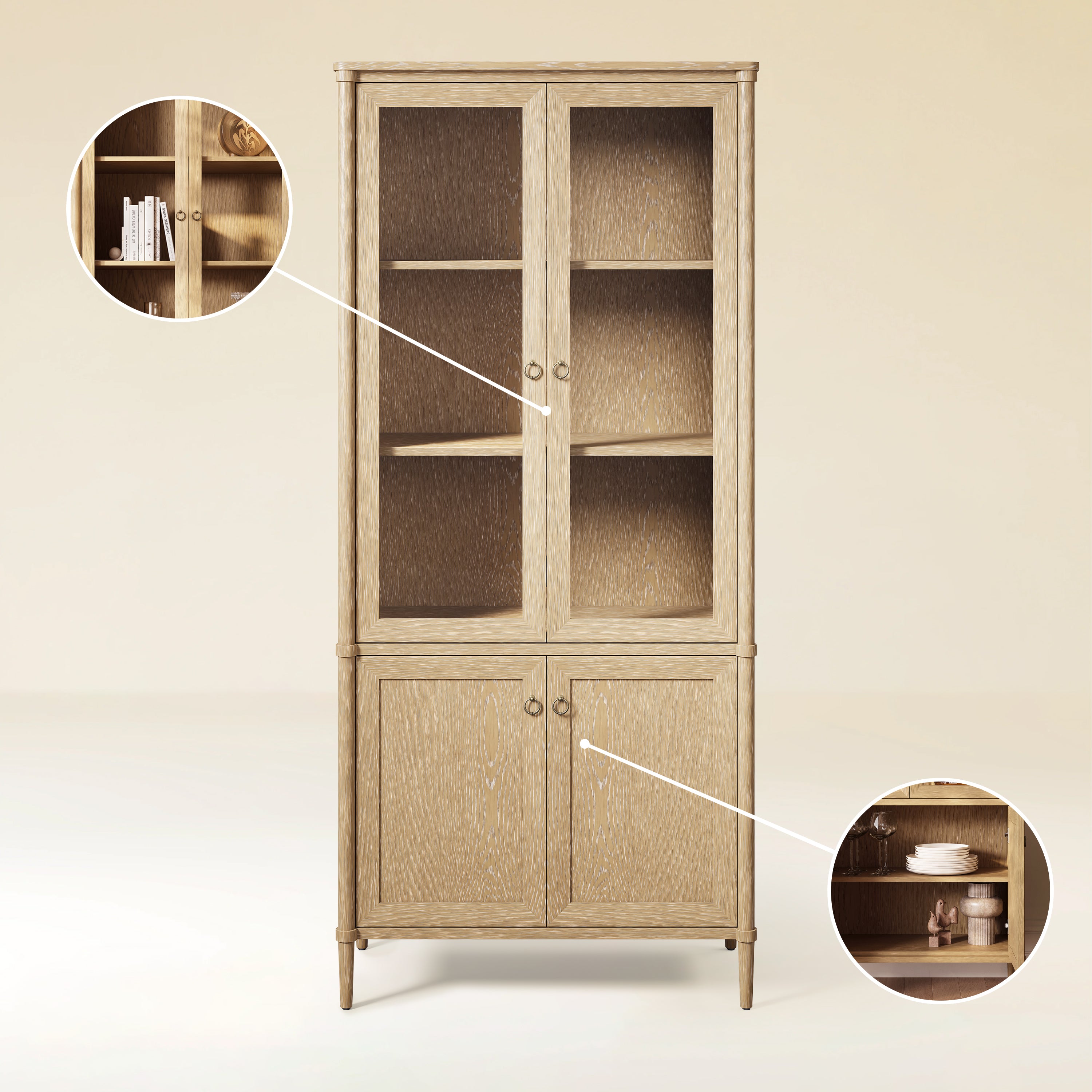 Maison Bookcase with Cabinet 36"W