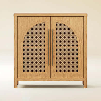 Arden Cane 32“ Oak Storage Cabinet