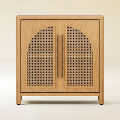 Arden Cane 32“ Oak Storage Cabinet