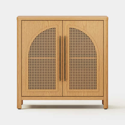 Arden Cane 32“ Oak Storage Cabinet