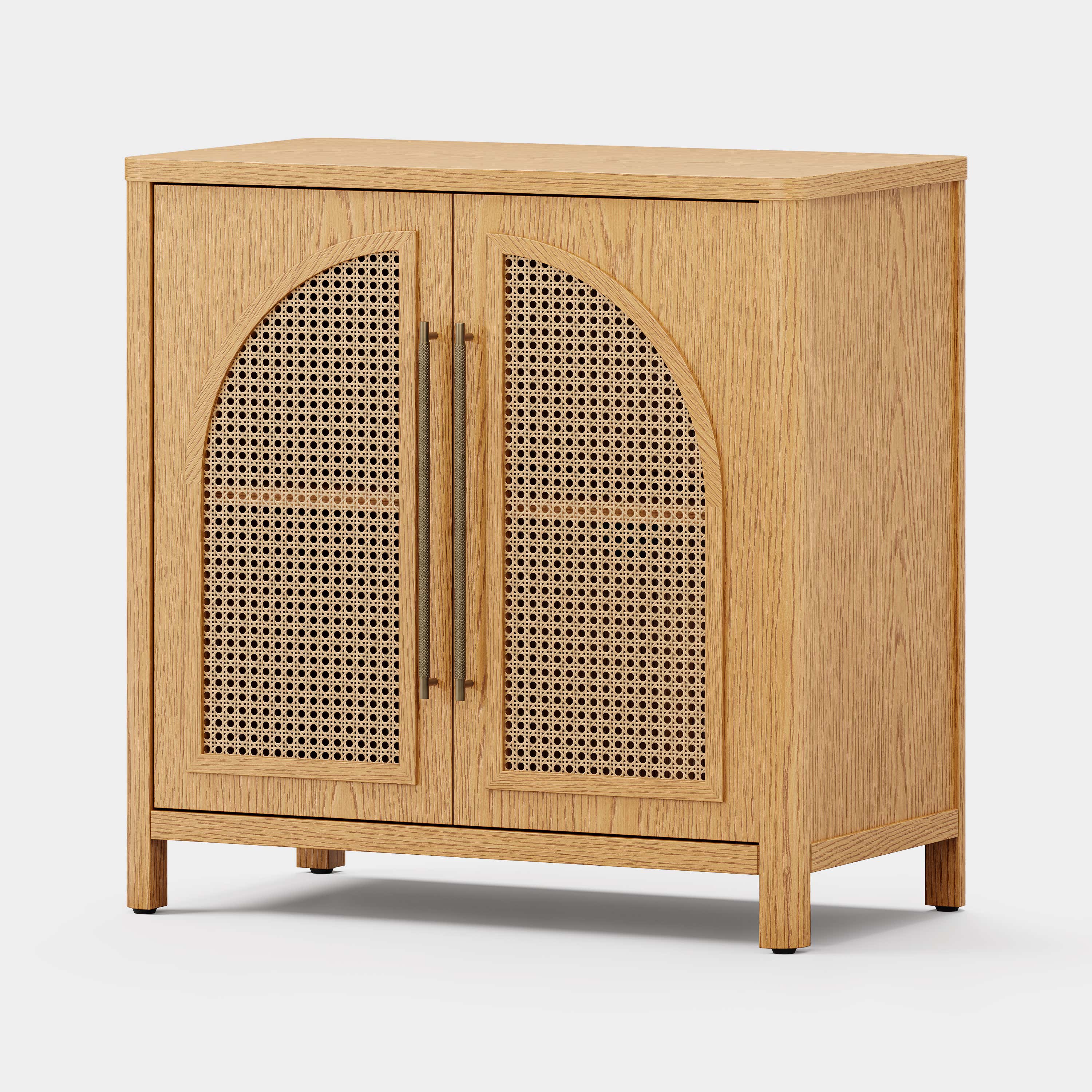 Arden Cane 32“ Oak Storage Cabinet