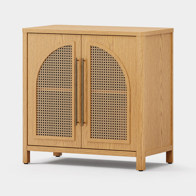 Arden Cane 32“ Oak Storage Cabinet