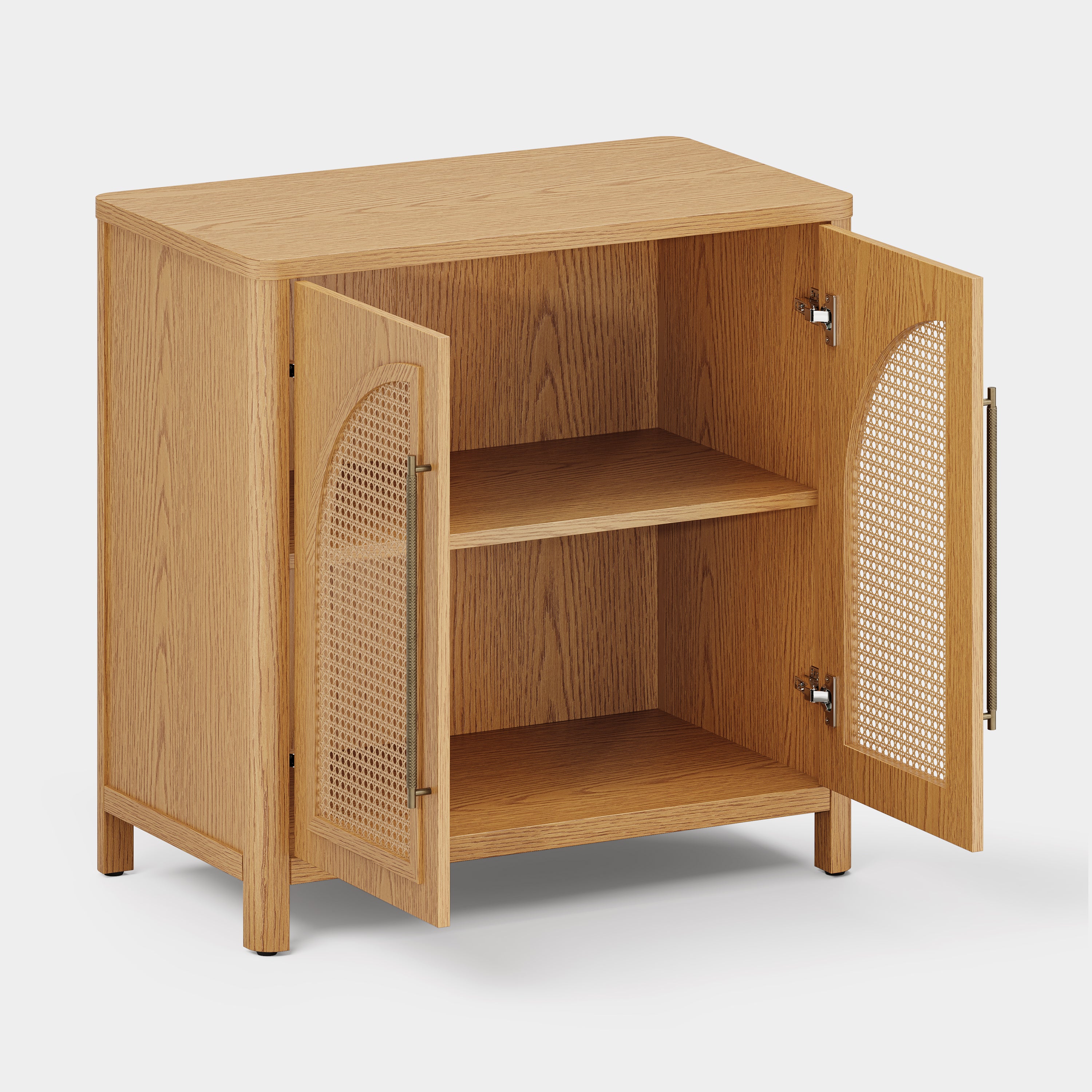 Arden Cane 32“ Oak Storage Cabinet