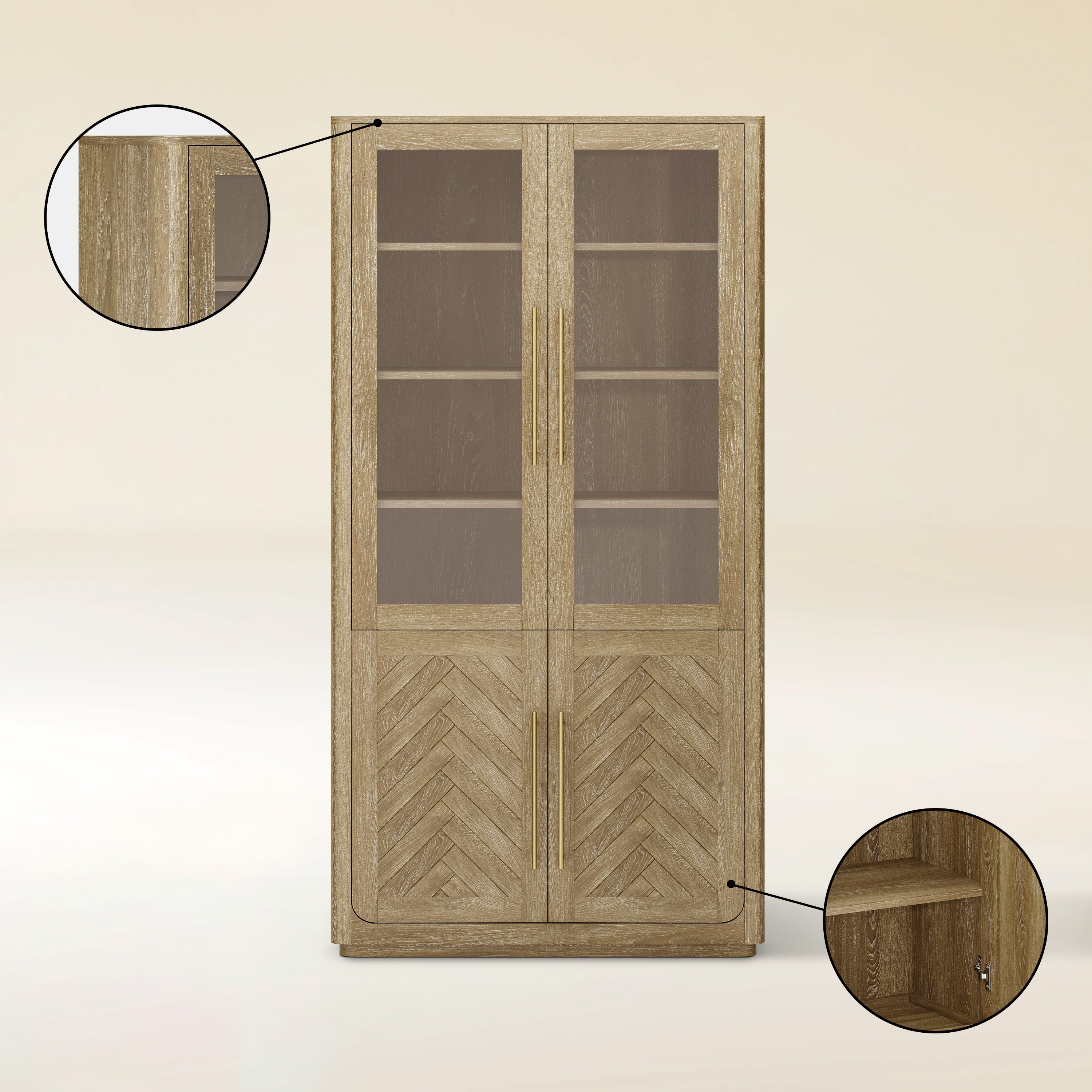 Marlowe Chevron Bookcase 40"W