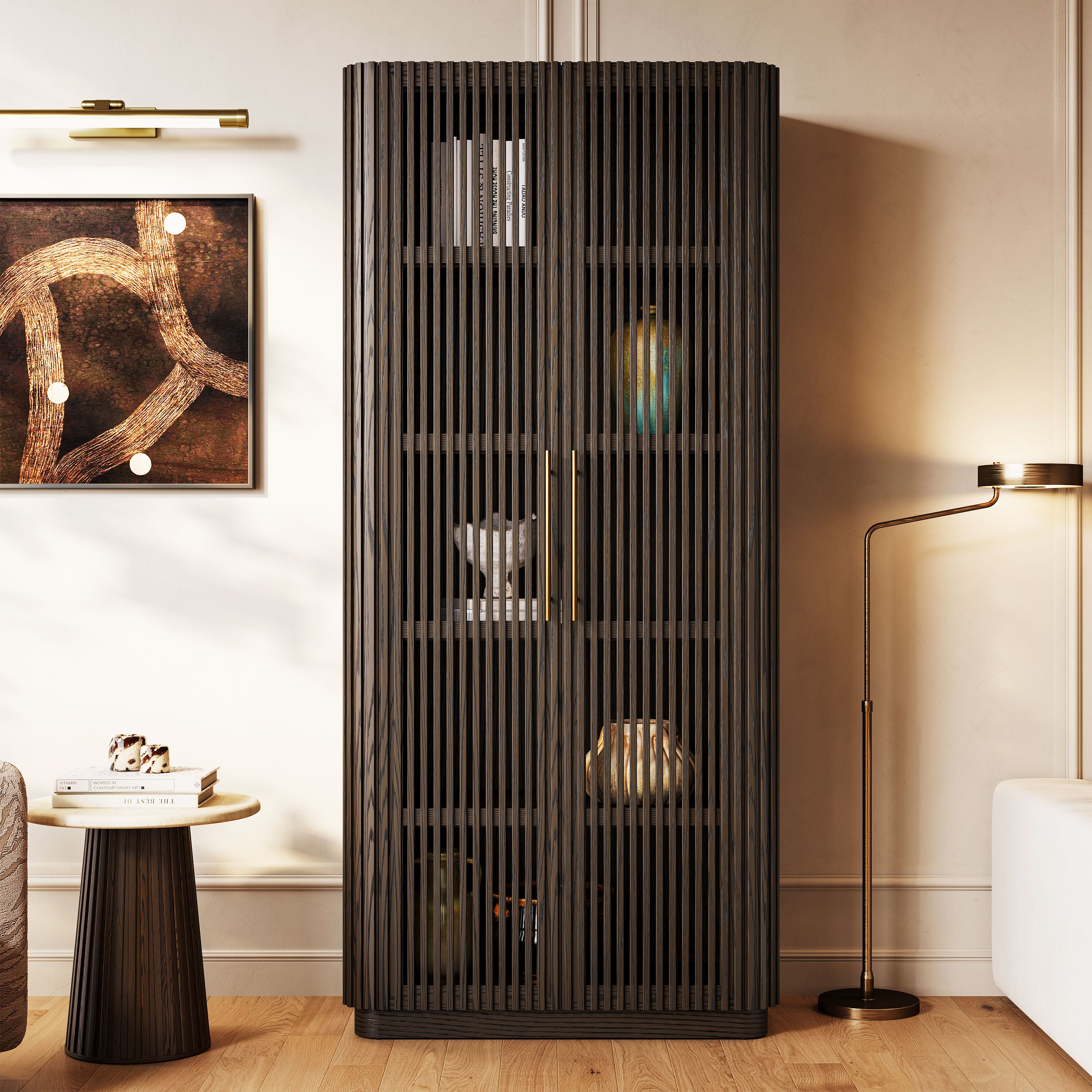 Marais Oak 89" Tall Storage Cabinet
