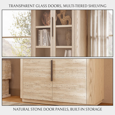 Tivoli Bookcase with Cabinet 89"H
