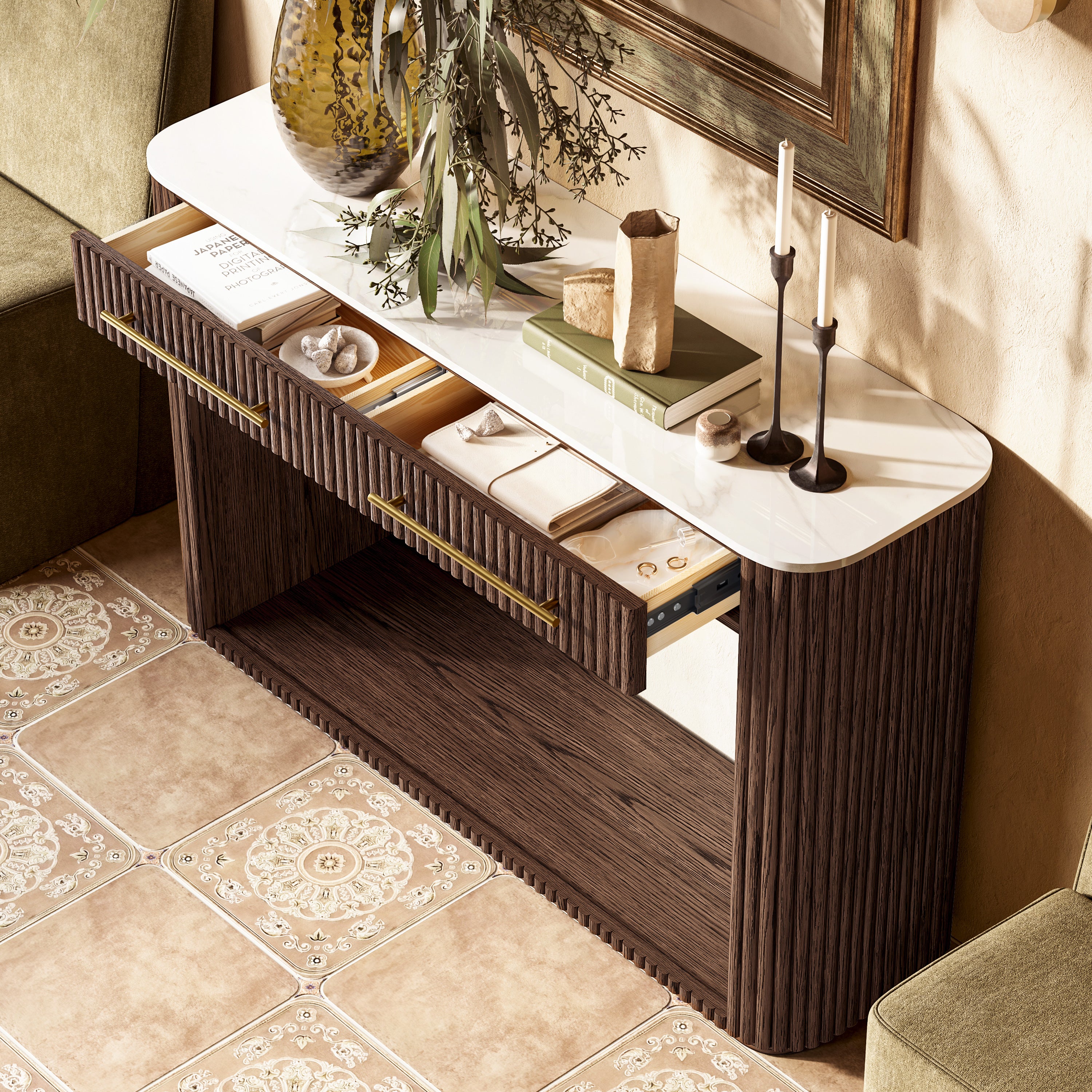 Riley Sintered Stone Console Table 47"W