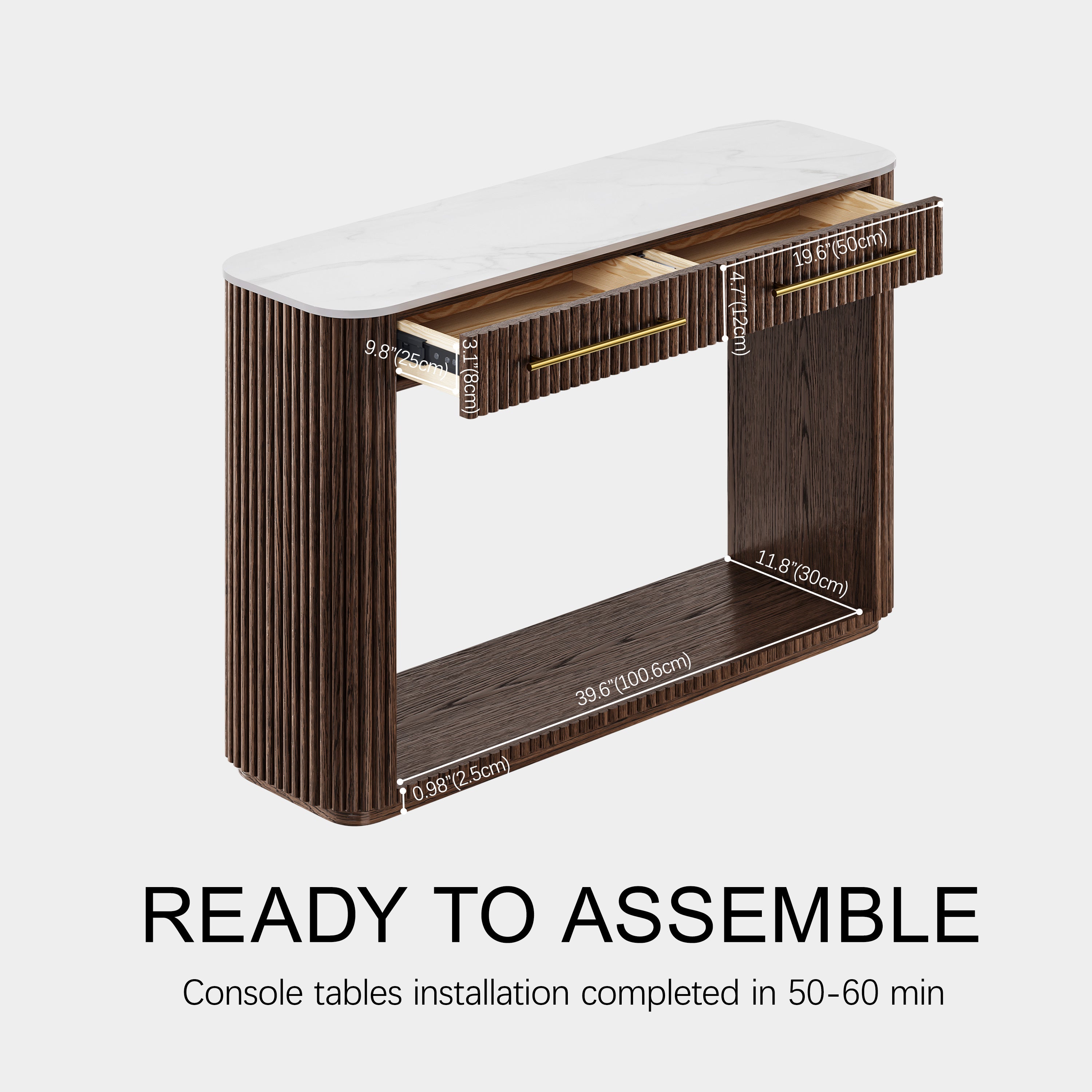 Riley Sintered Stone Console Table 47"W