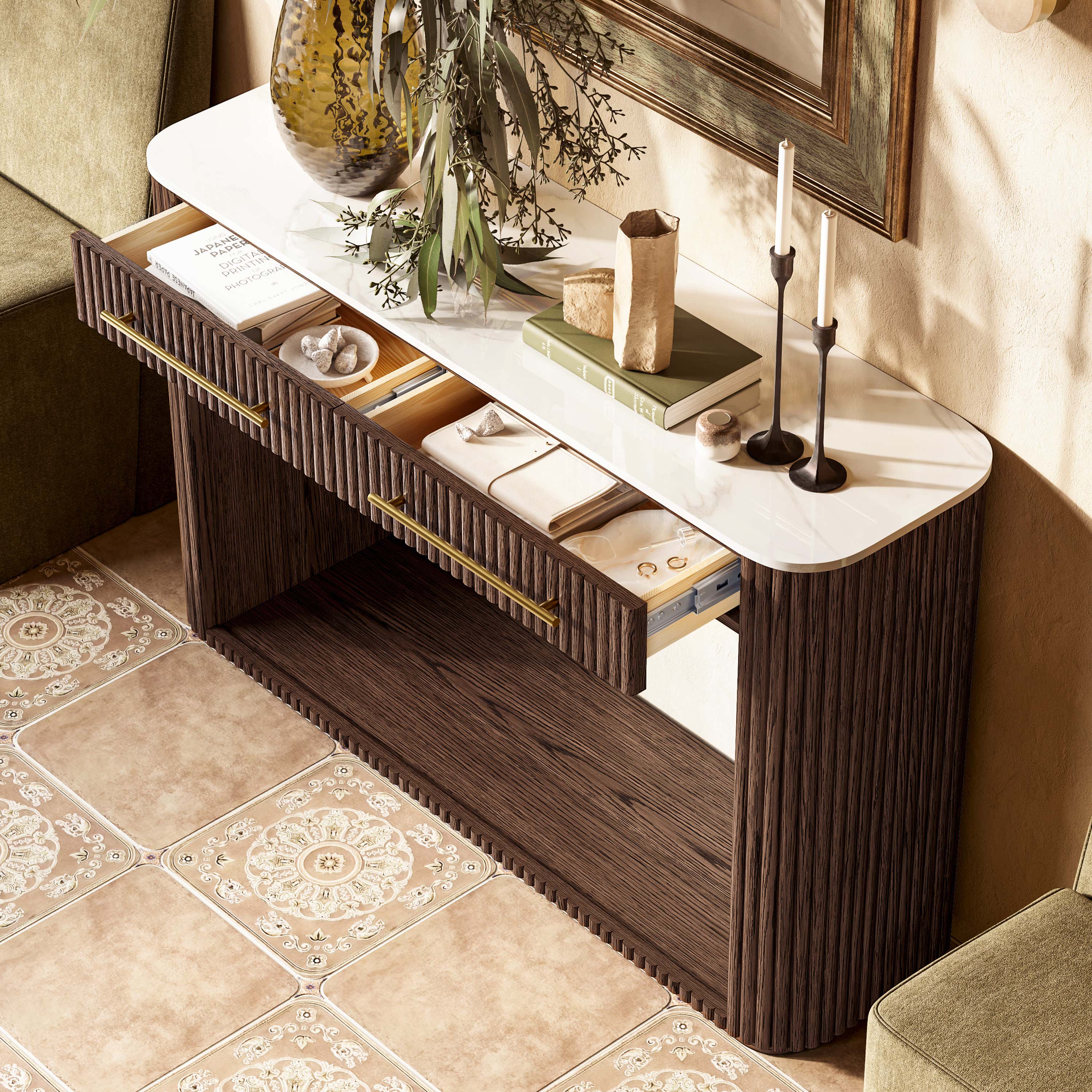 Riley Sintered Stone Console Table 47"W