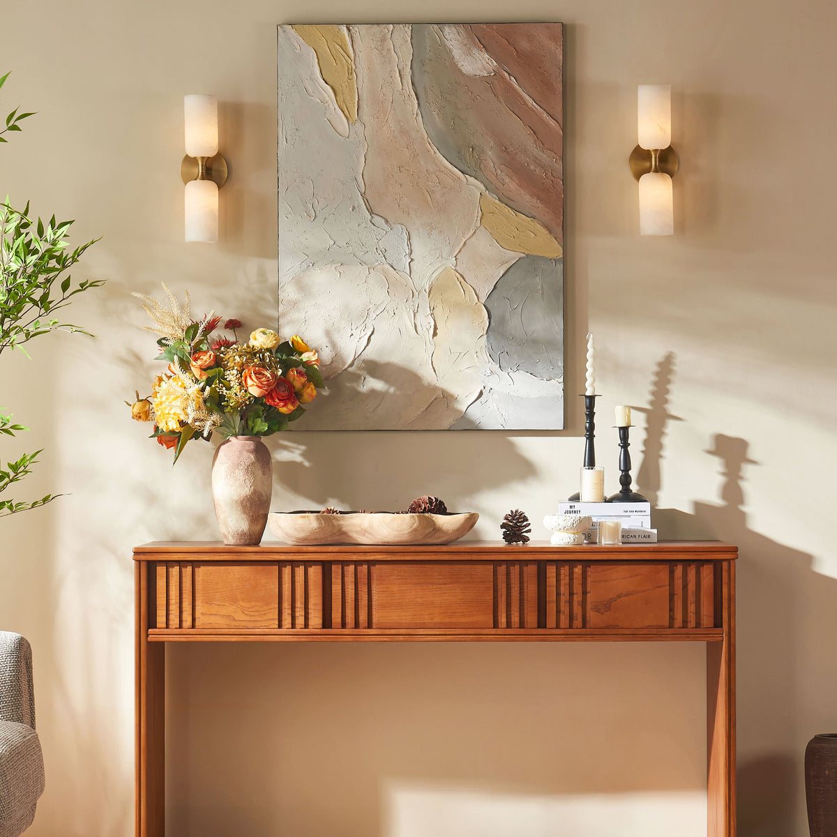 Axis Alabaster Wall Sconce 14"H