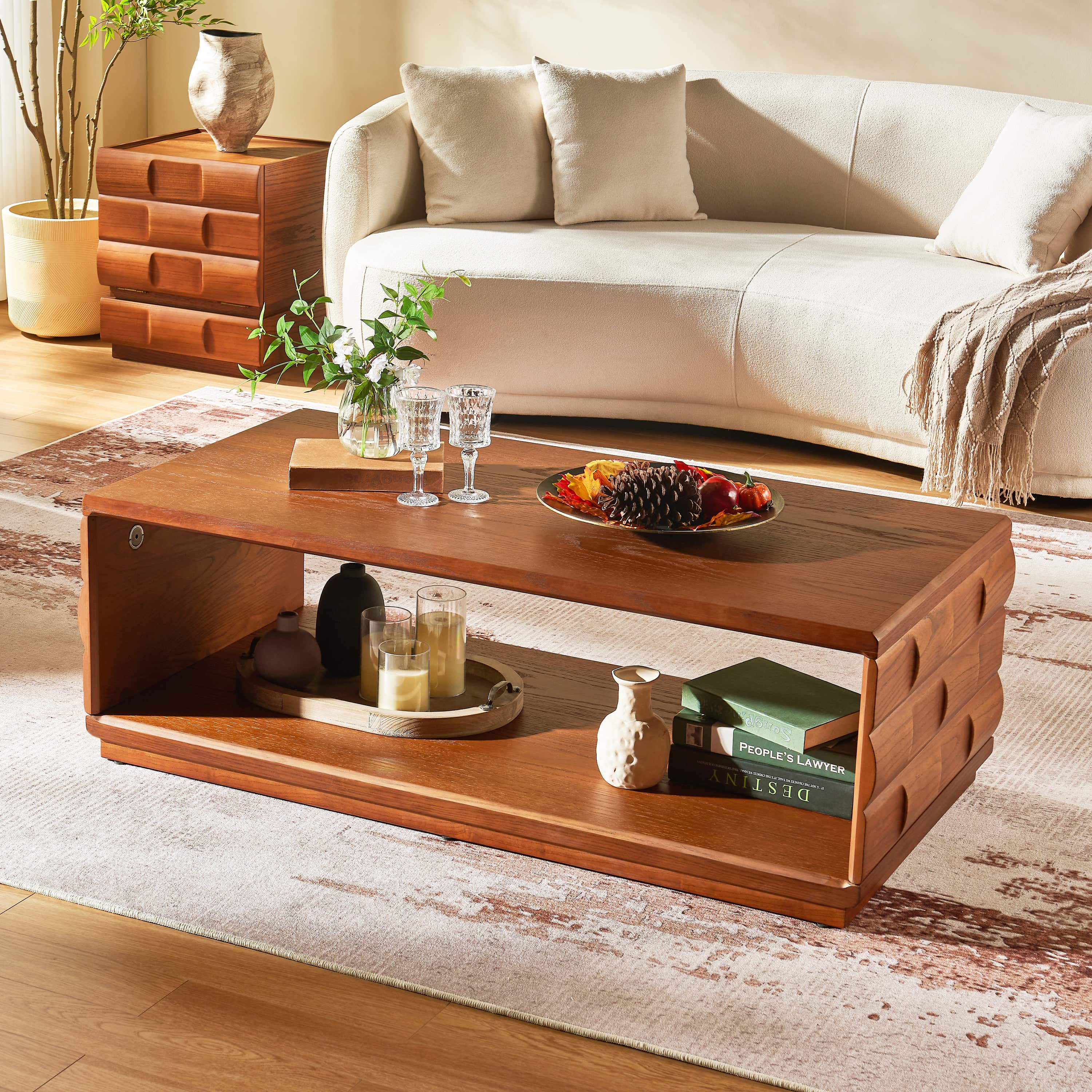 Terra Cube Emboss Coffee Table 46”