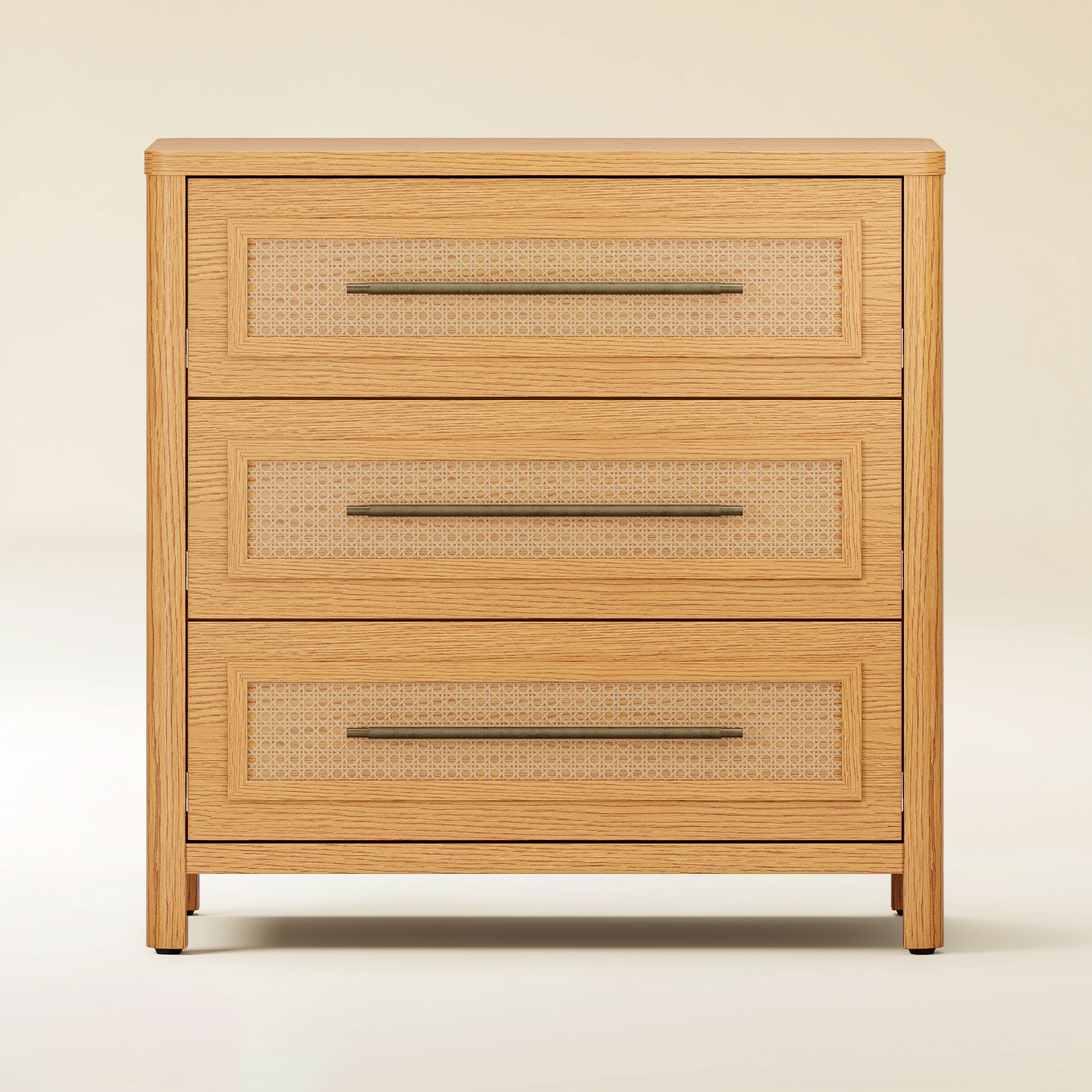 Arden Cane 32" Oak 3-Drawer Chest