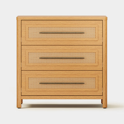 Arden Cane 32" Oak 3-Drawer Chest