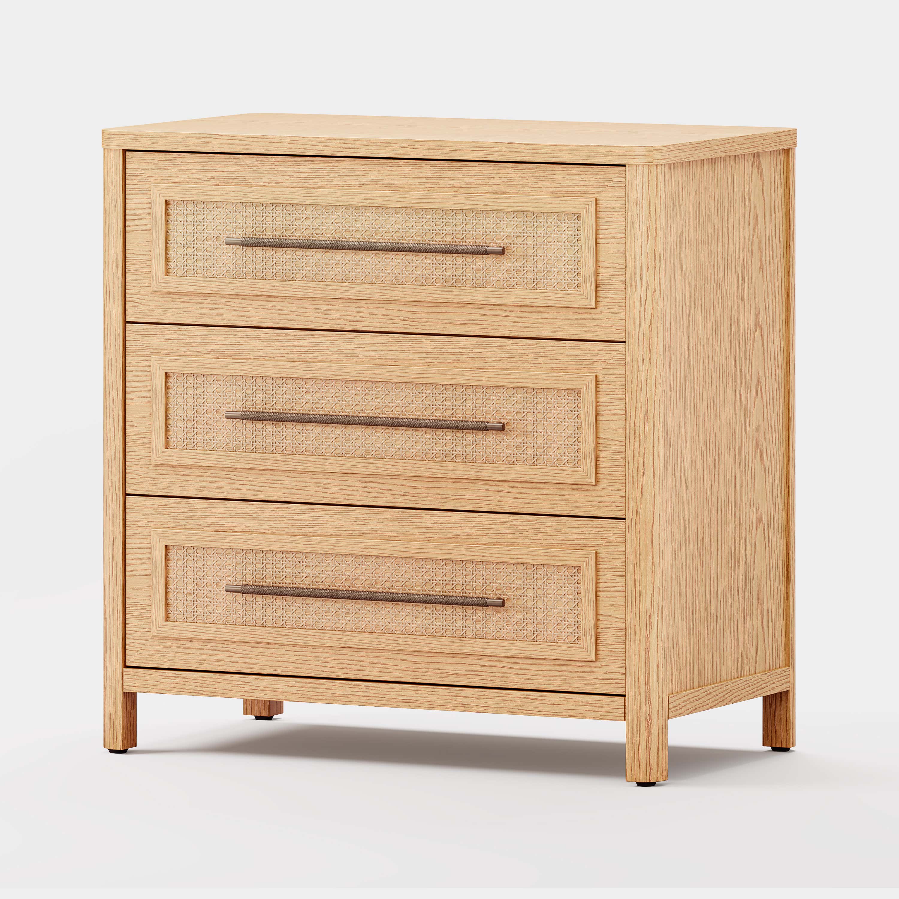 Arden Cane 32" Oak 3-Drawer Chest