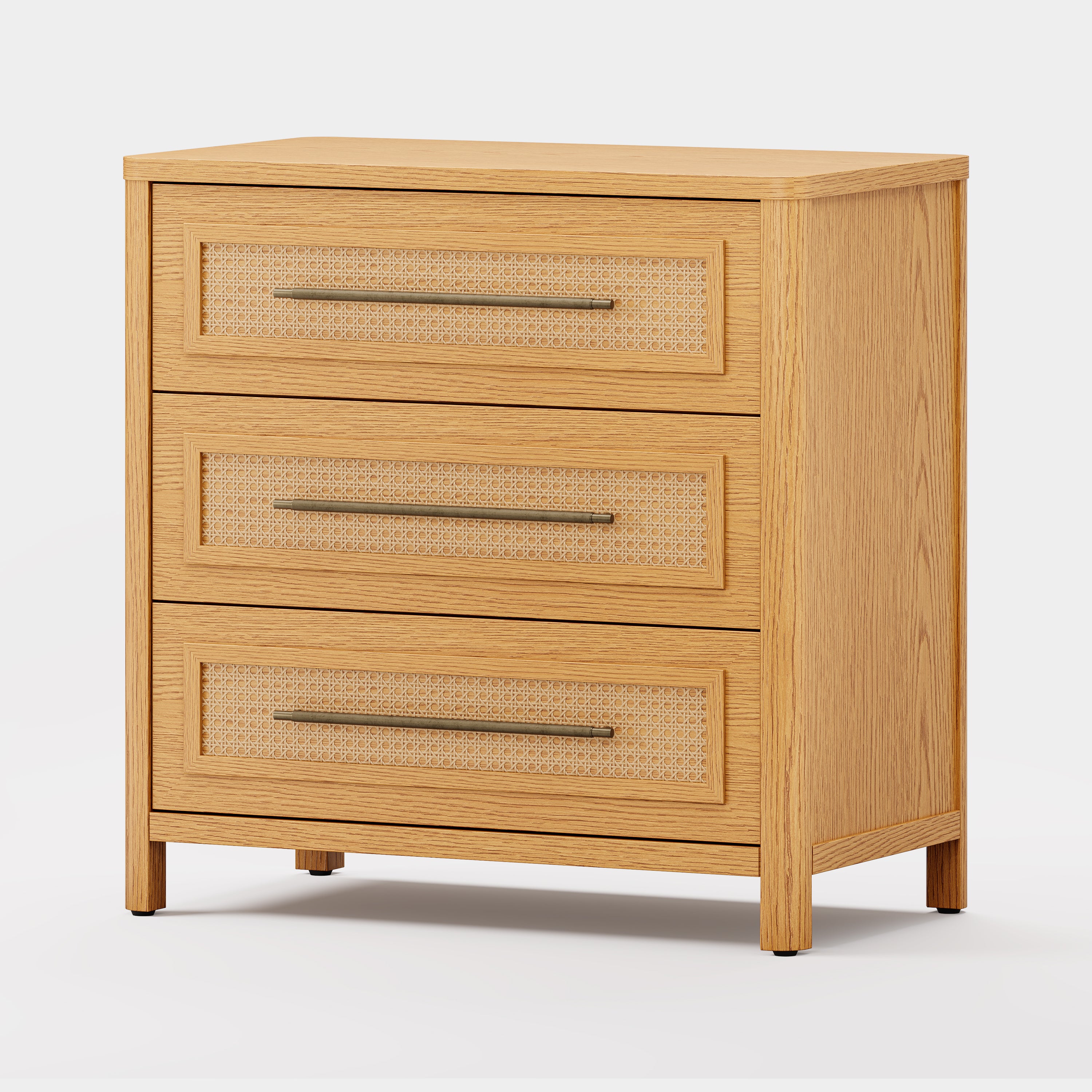Arden Cane 32" Oak 3-Drawer Chest