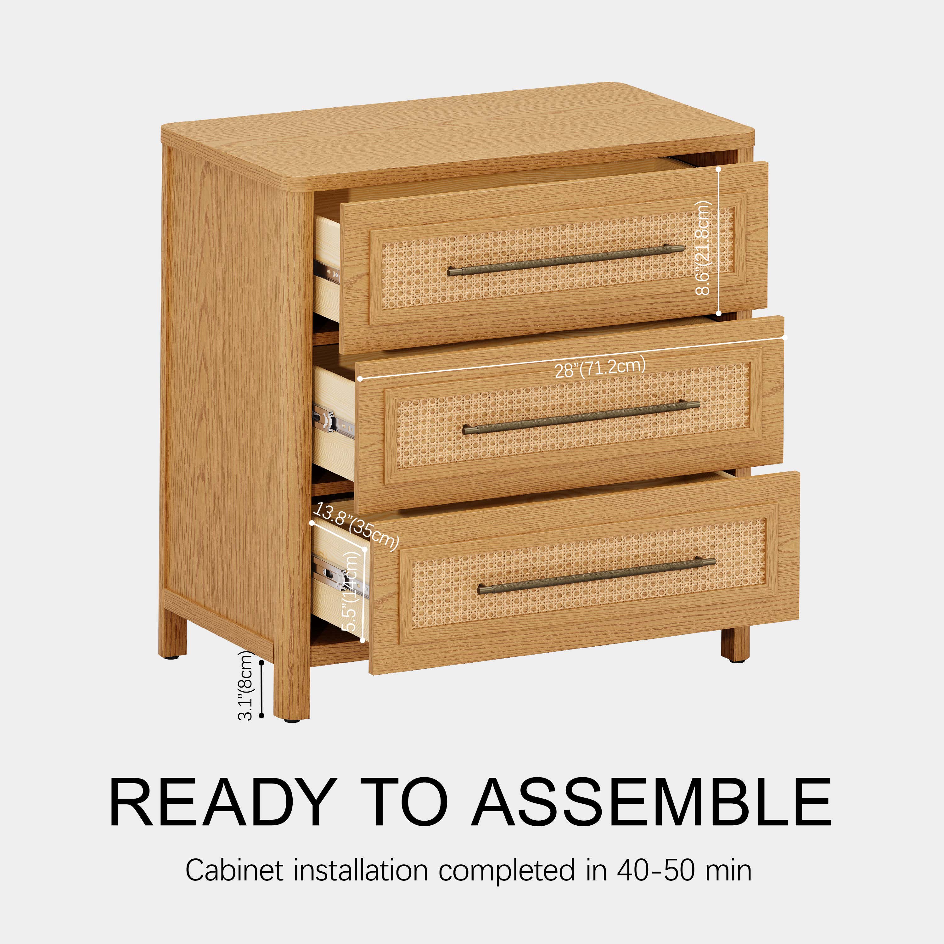 Arden Cane 94.5″ Oak Modular Media Console(Set of 3) dimensions 5