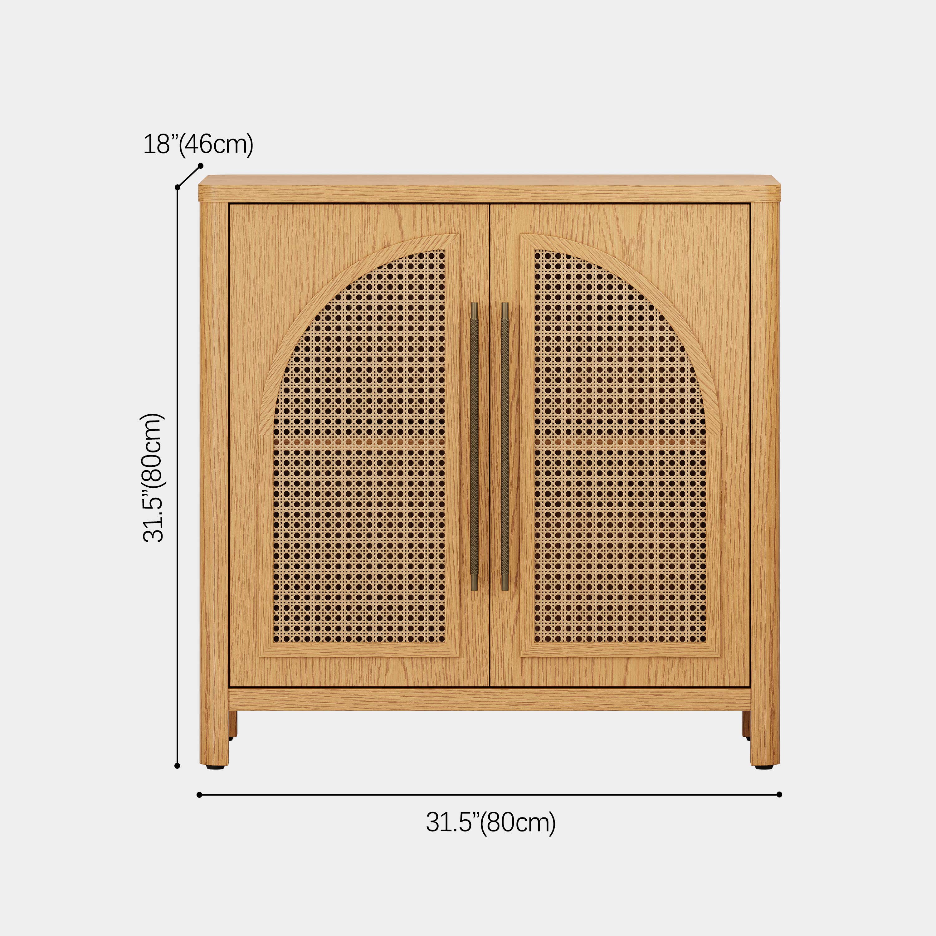 Arden Cane 94.5″ Oak Modular Media Console(Set of 3)