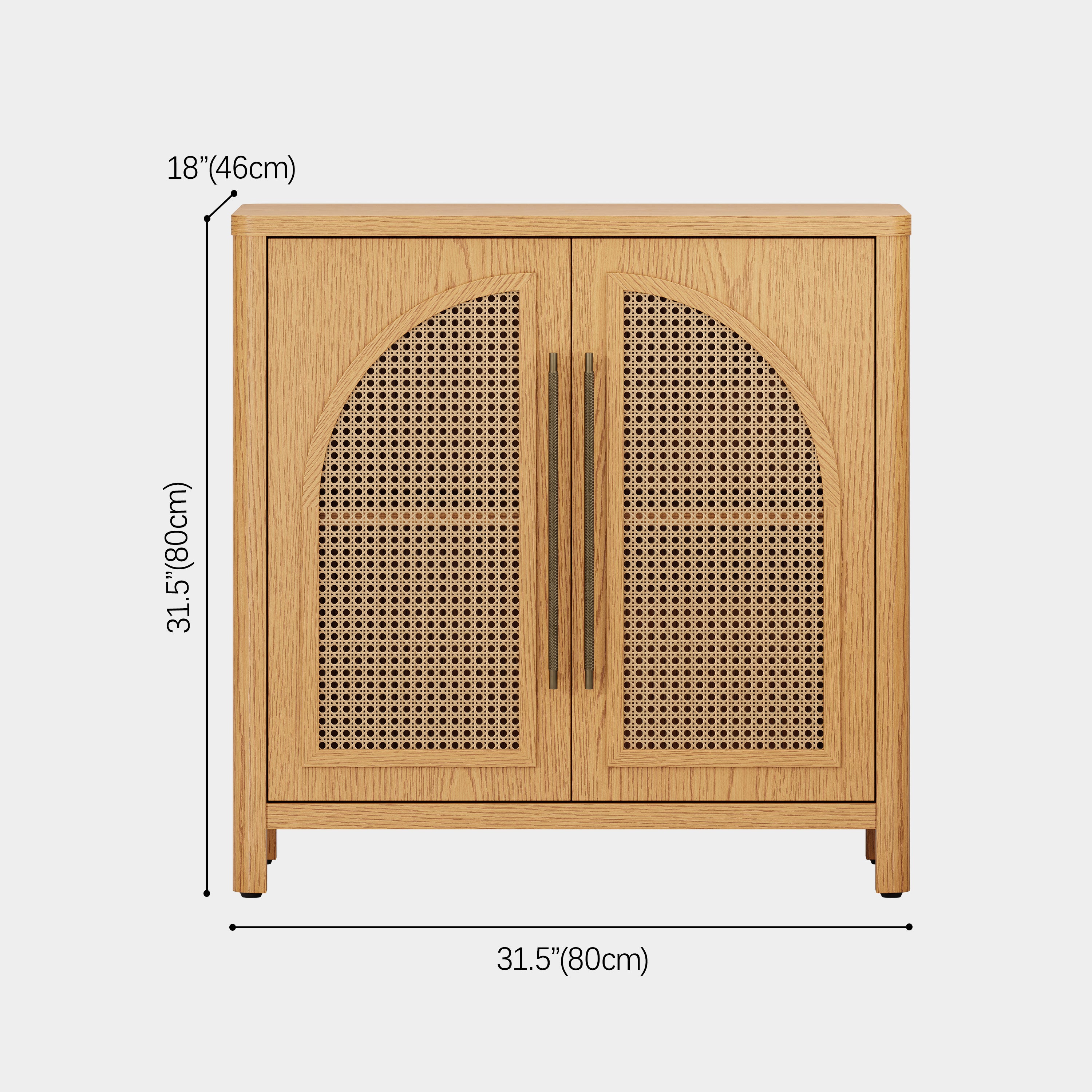 Arden Cane 94.5″ Oak Modular Media Console(Set of 3)