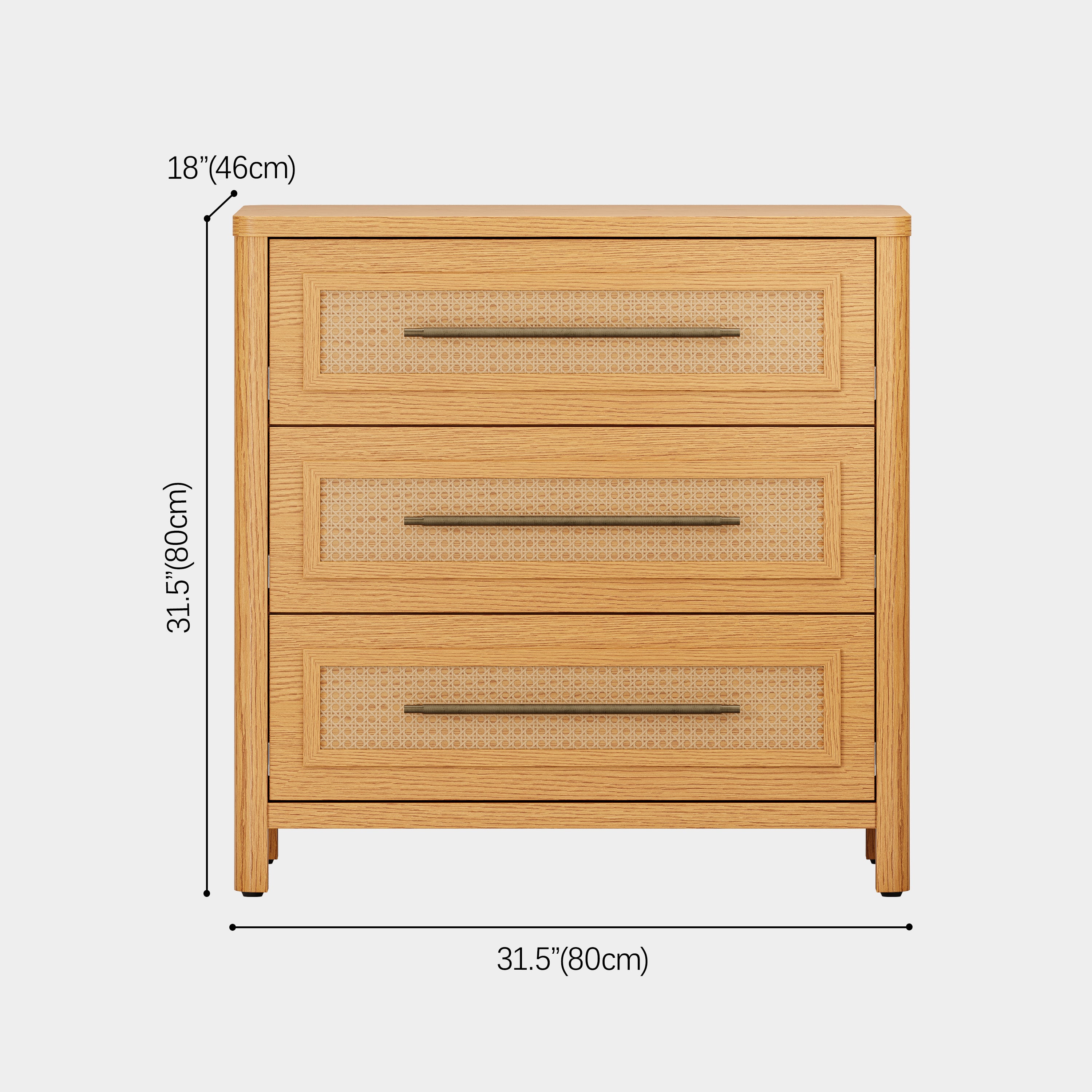 Arden Cane 94.5″ Oak Modular Media Console(Set of 3)