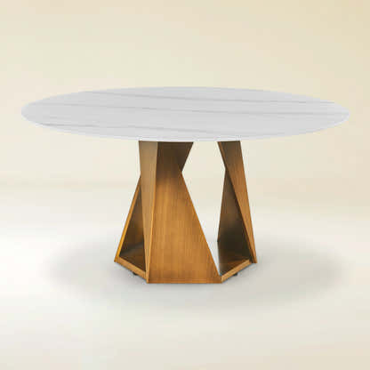 Aurelia Sintered Stone Round Dining Table 59"