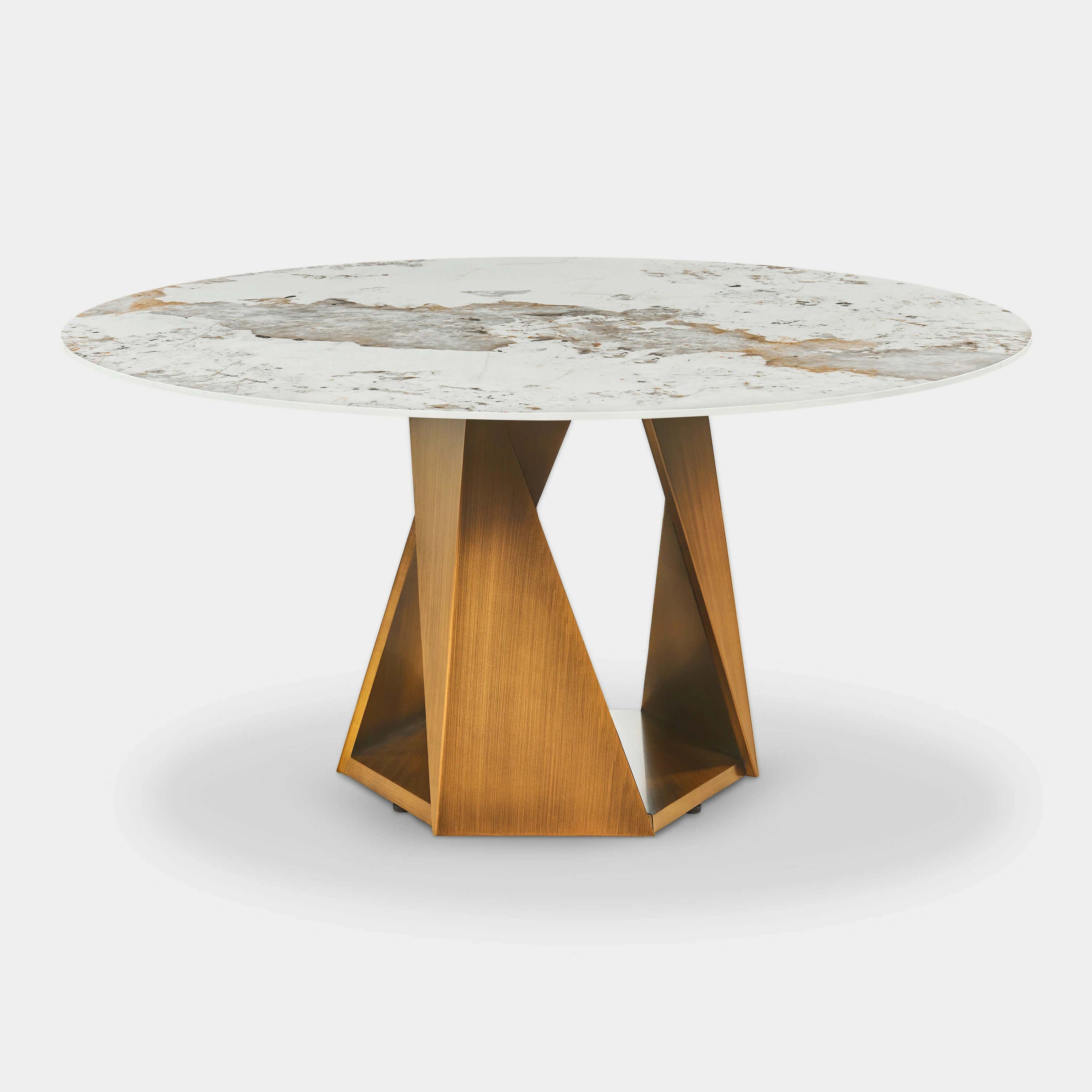 Aurelia Sintered Stone Round Dining Table 59"