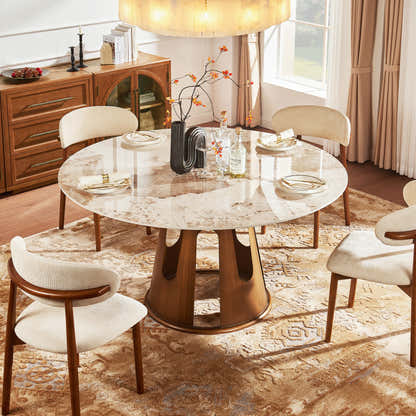 Lyra Sintered Stone Round Dining Table 59"