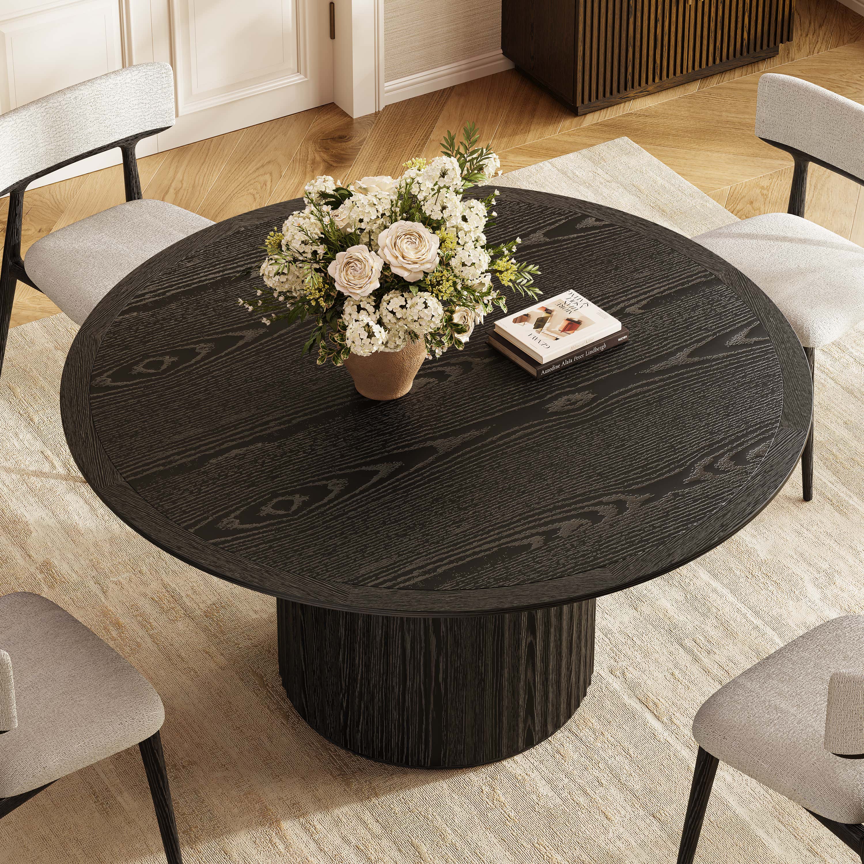 Aurelius Fluted Round Dining Table 60"W