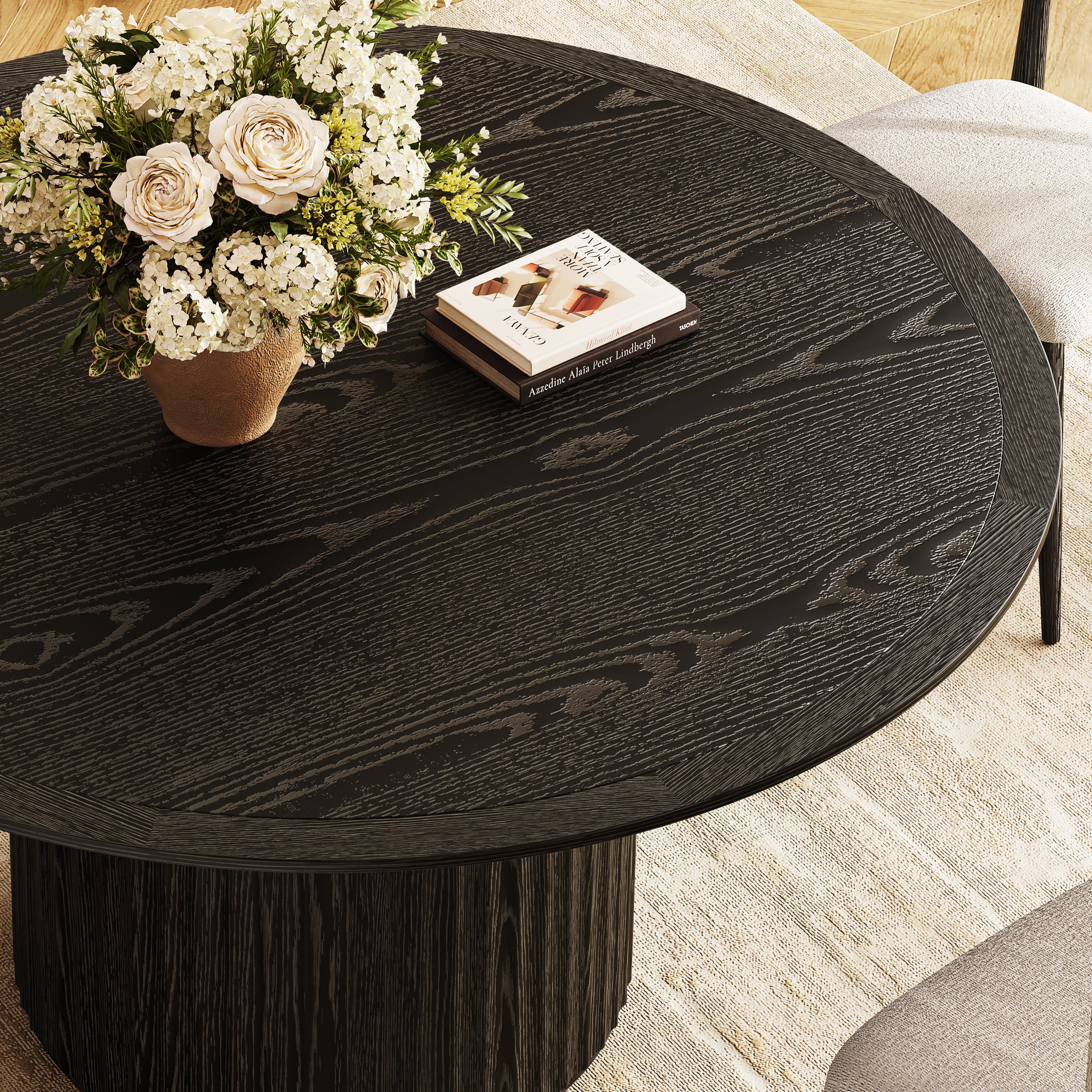 Aurelius Fluted Round Dining Table 60"W