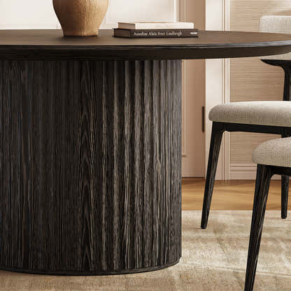 Aurelius Fluted Round Dining Table 60"W