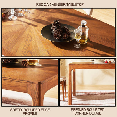 Solaris Rectangular Oak Dining Table 84"