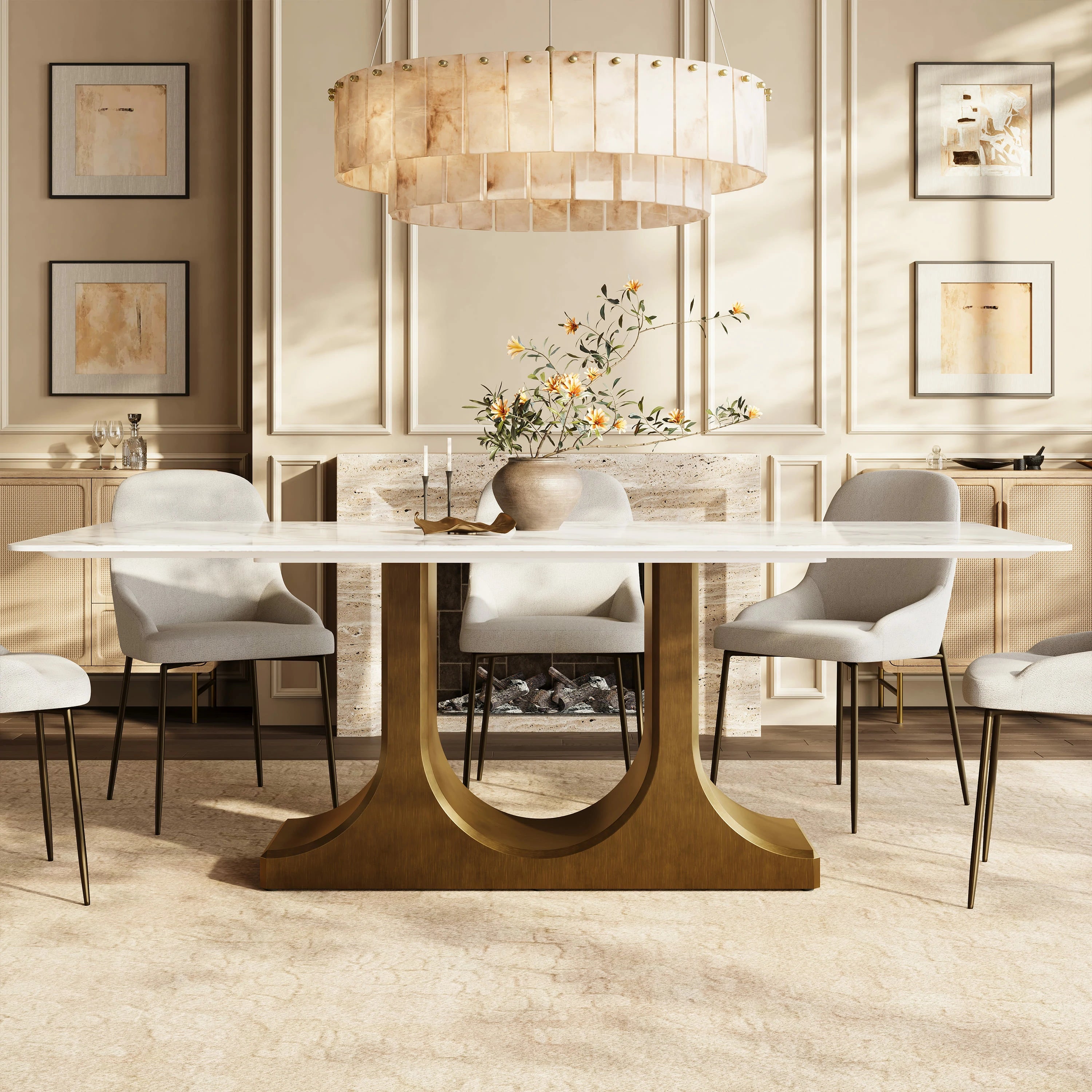 Calder U-Shape Dining Table 84"