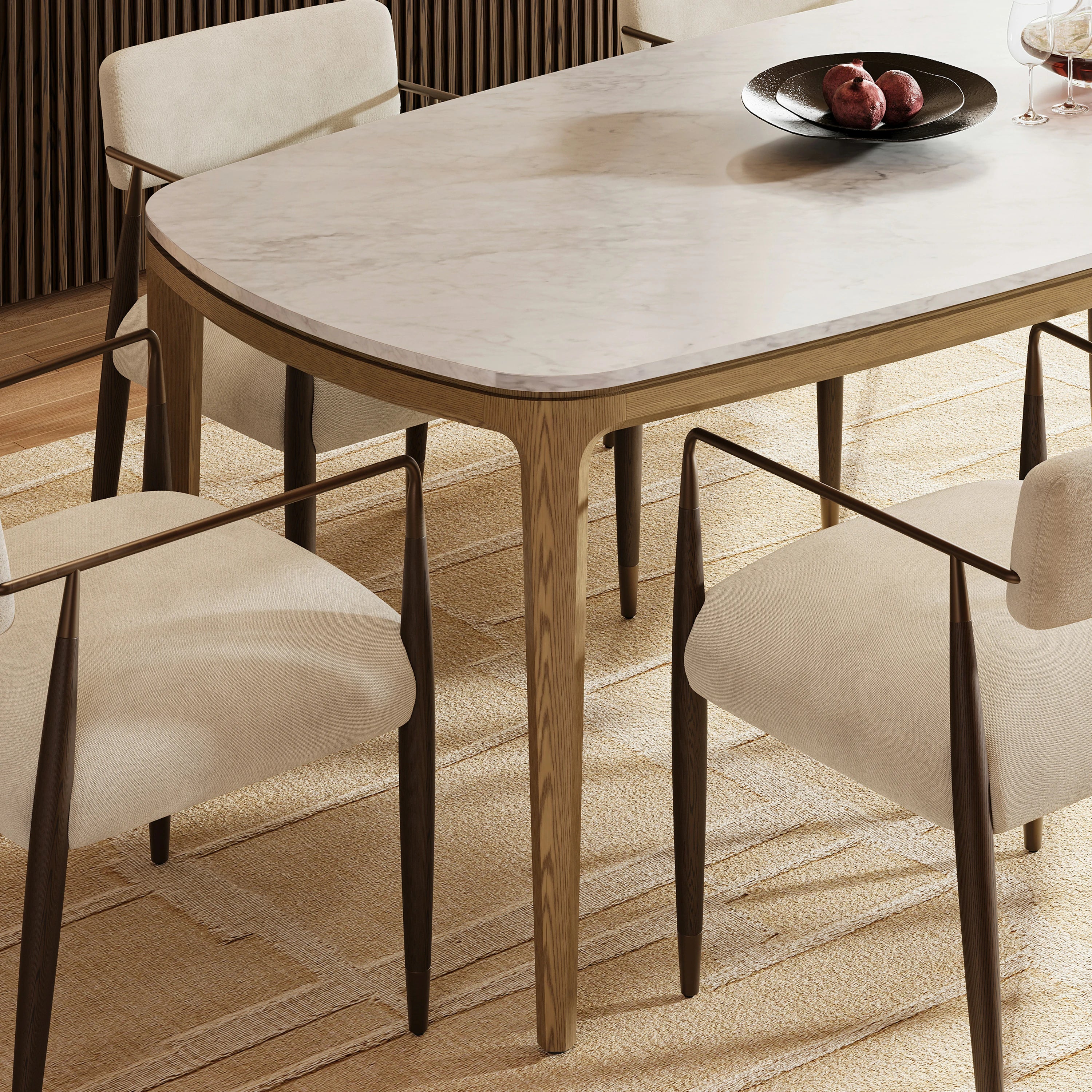 Aris Marble Dining Table 84"