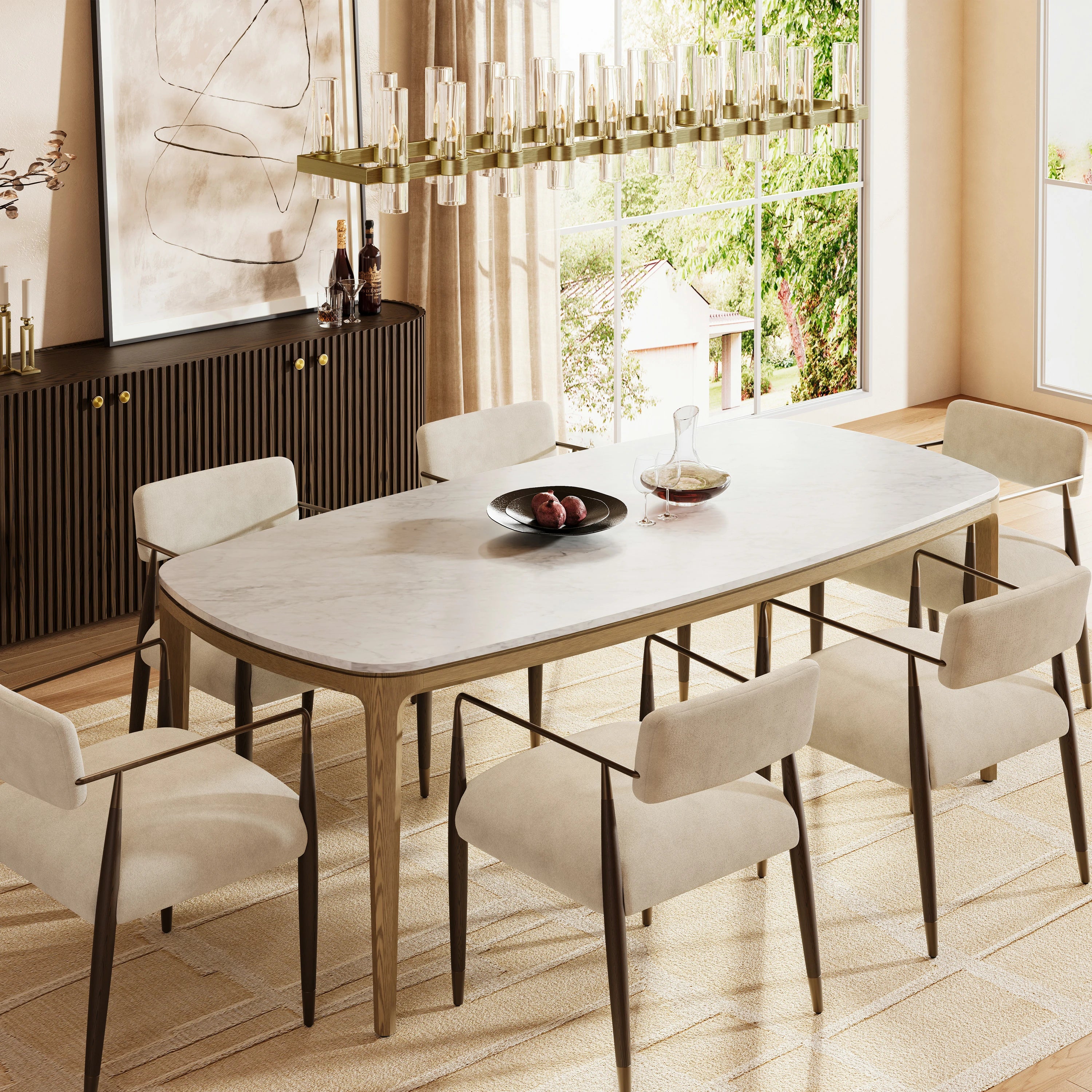 Aris Marble Dining Table 84"
