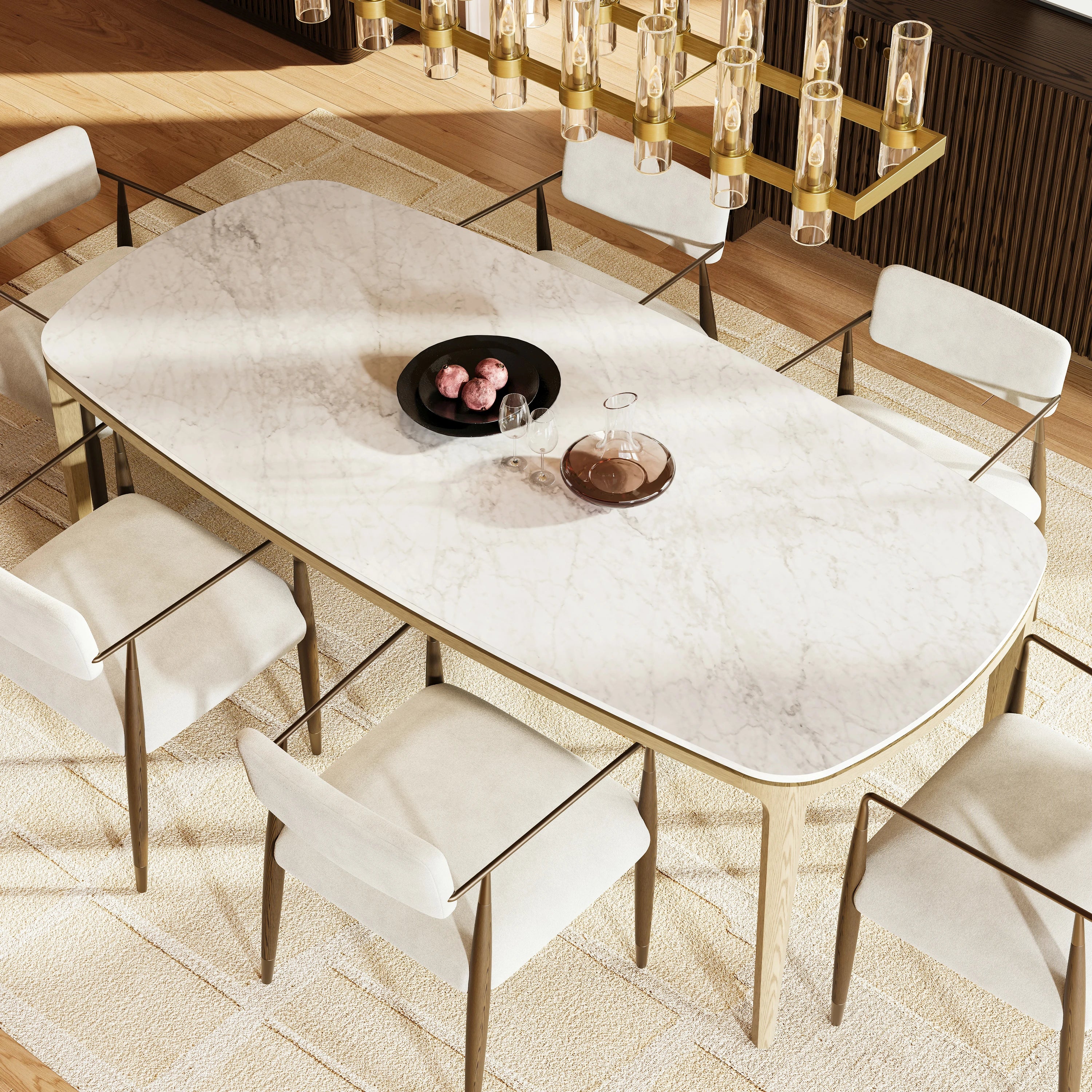 Aris Marble Dining Table 84"