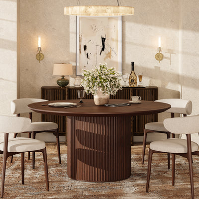 Aurelius Fluted Round Dining Table 60"W
