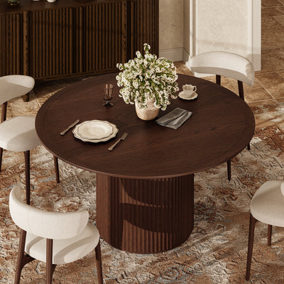 Aurelius Fluted Round Dining Table 60"W