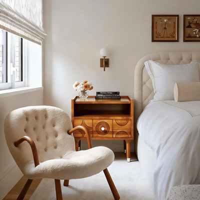 Rive Gauche Poplar Solidwood Nightstand 20"W