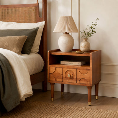 Rive Gauche Poplar Solidwood Nightstand 20"W