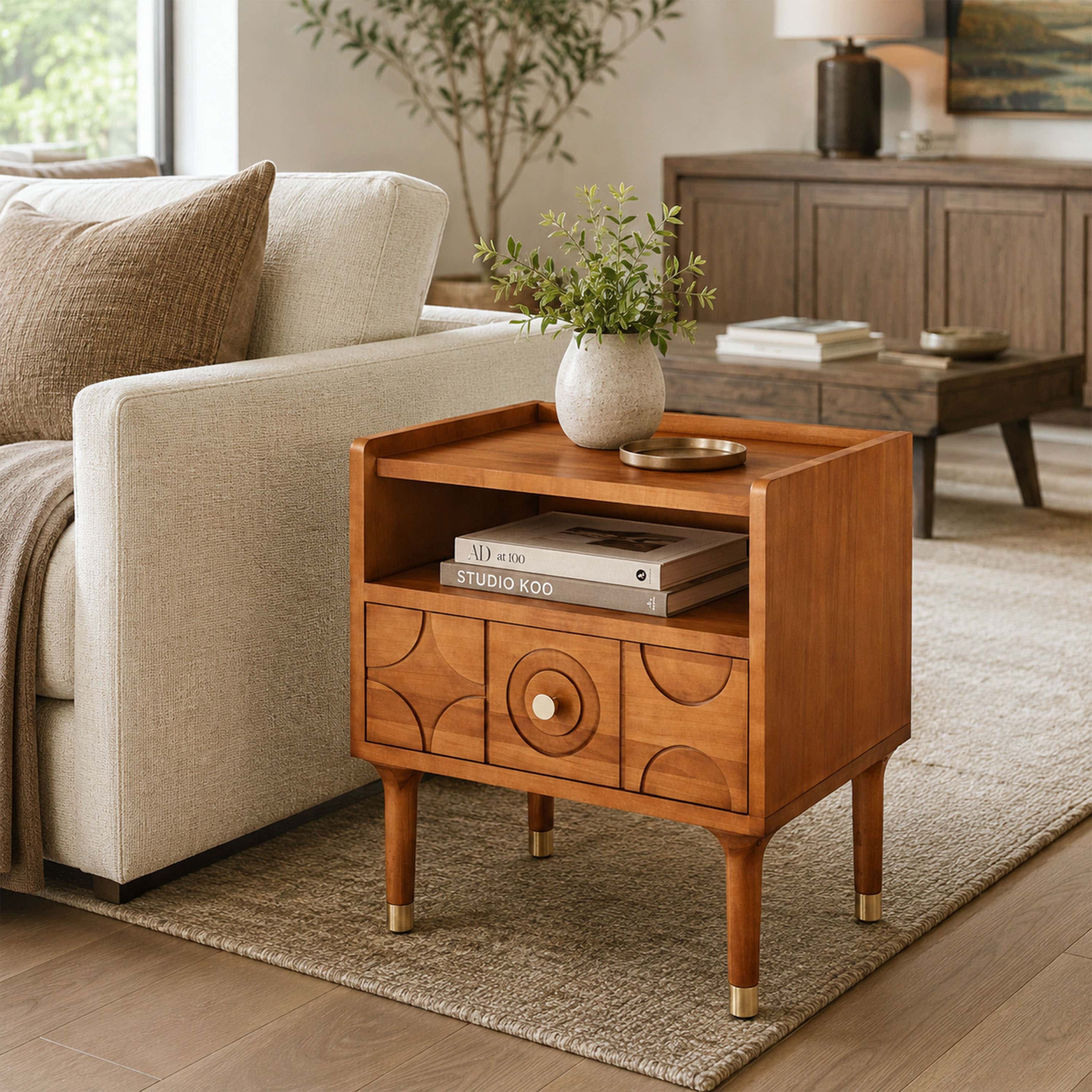 Rive Gauche Poplar Solidwood Nightstand 20"W