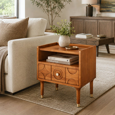 Rive Gauche Poplar Solidwood Nightstand 20"W