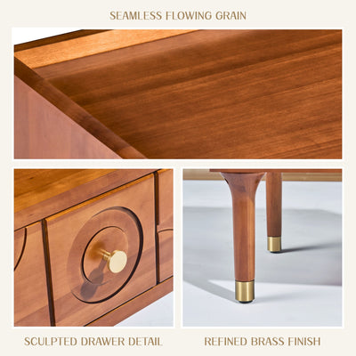 Rive Gauche Poplar Solidwood Nightstand 20"W