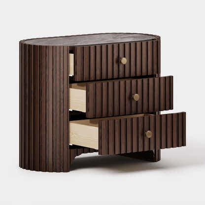 Sinclair Fluted Stone Nightstand 30"W