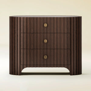 Sinclair Fluted Stone Nightstand 30
